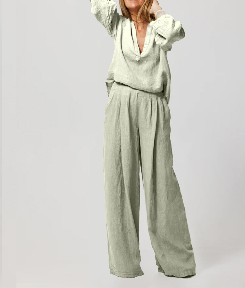 Casual Linen Two pieces Suit