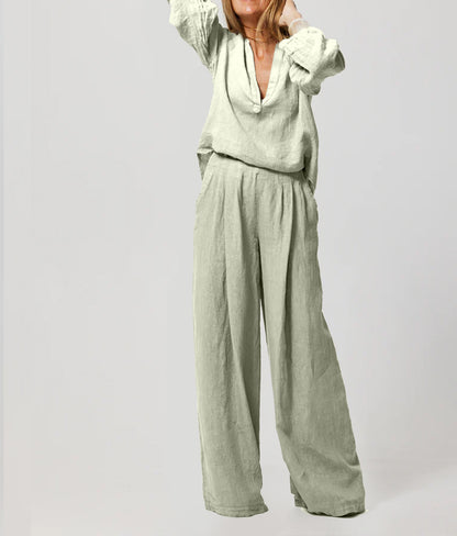 Casual Linen Two pieces Suit