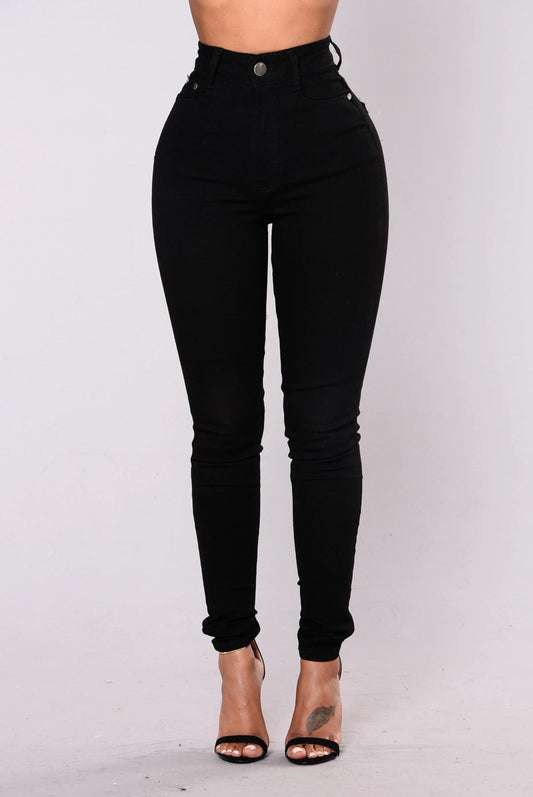Ultra High Waist Stretch Denim Skinny Pants