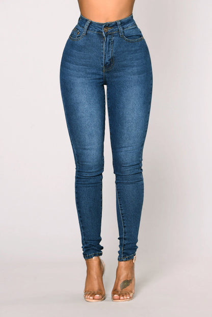Ultra High Waist Stretch Denim Skinny Pants
