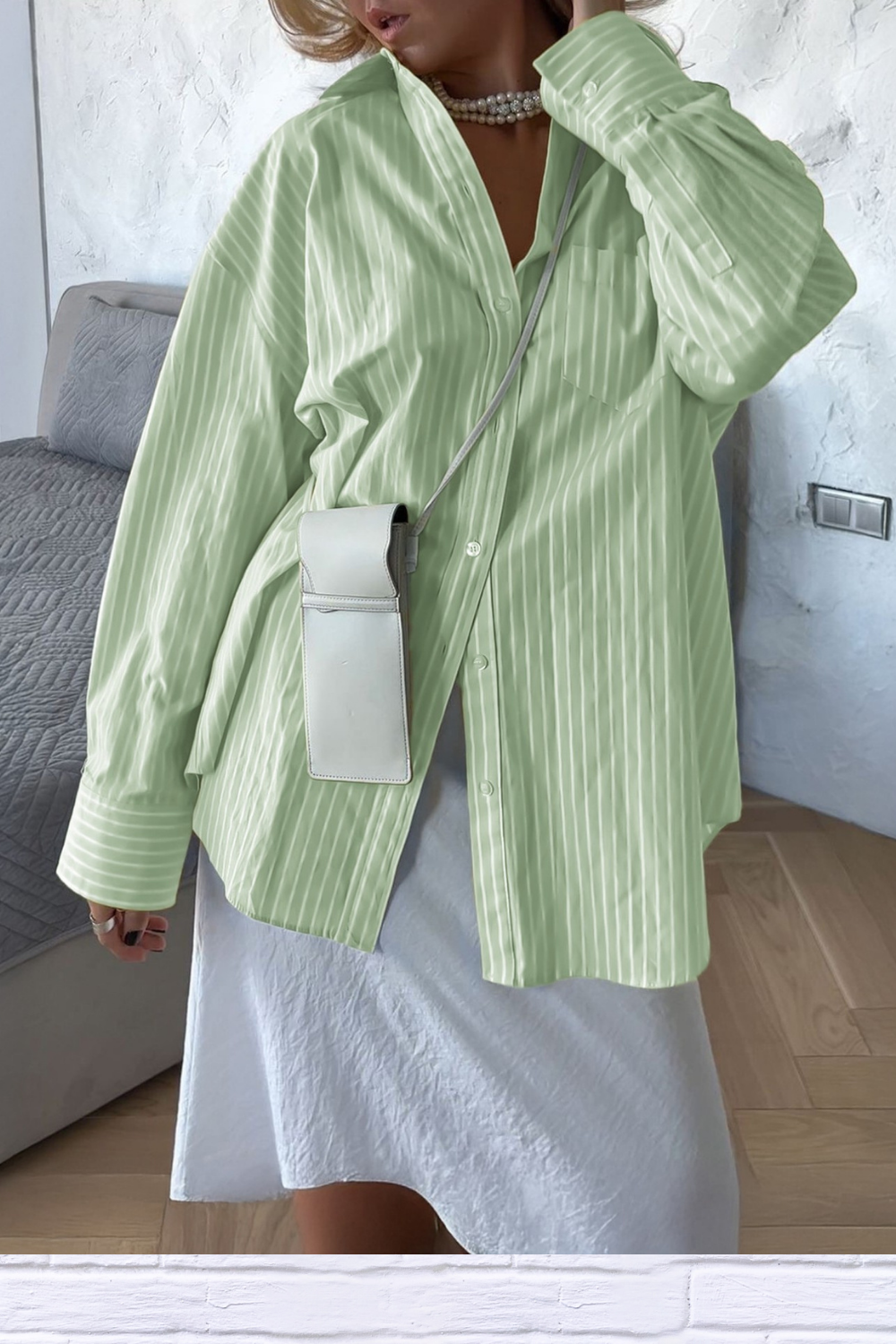 Effortless Cool – Oversized Striped Button-Down Shirt