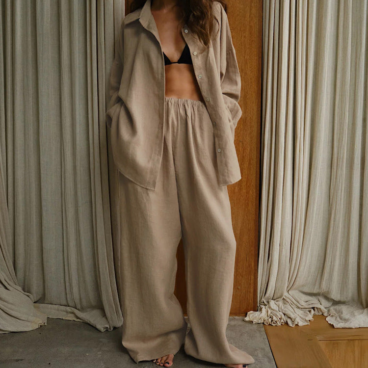 Cotton Casual Shirt And Pants Suit