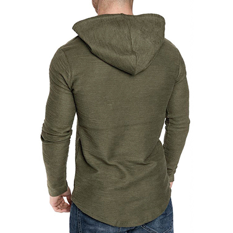 Strukturierte, einfarbige, hochwertige Pullover-Hoodies für Herren