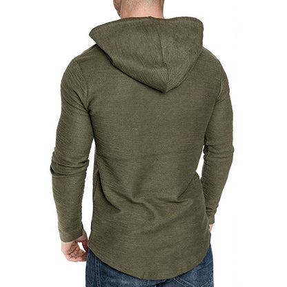 Strukturierte, einfarbige, hochwertige Pullover-Hoodies für Herren