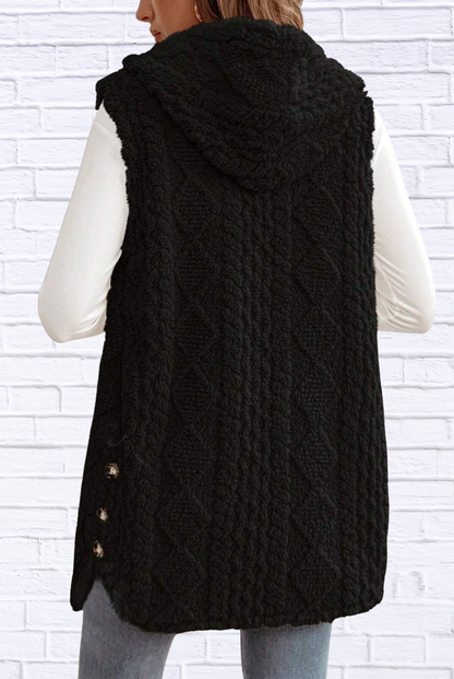 Cozy Sherpa Fleece Hooded Vest Coat