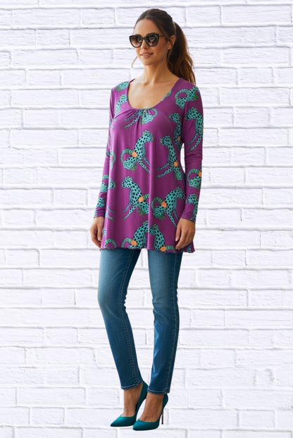 Sibella Pleated Front Long Sleeve Blouse