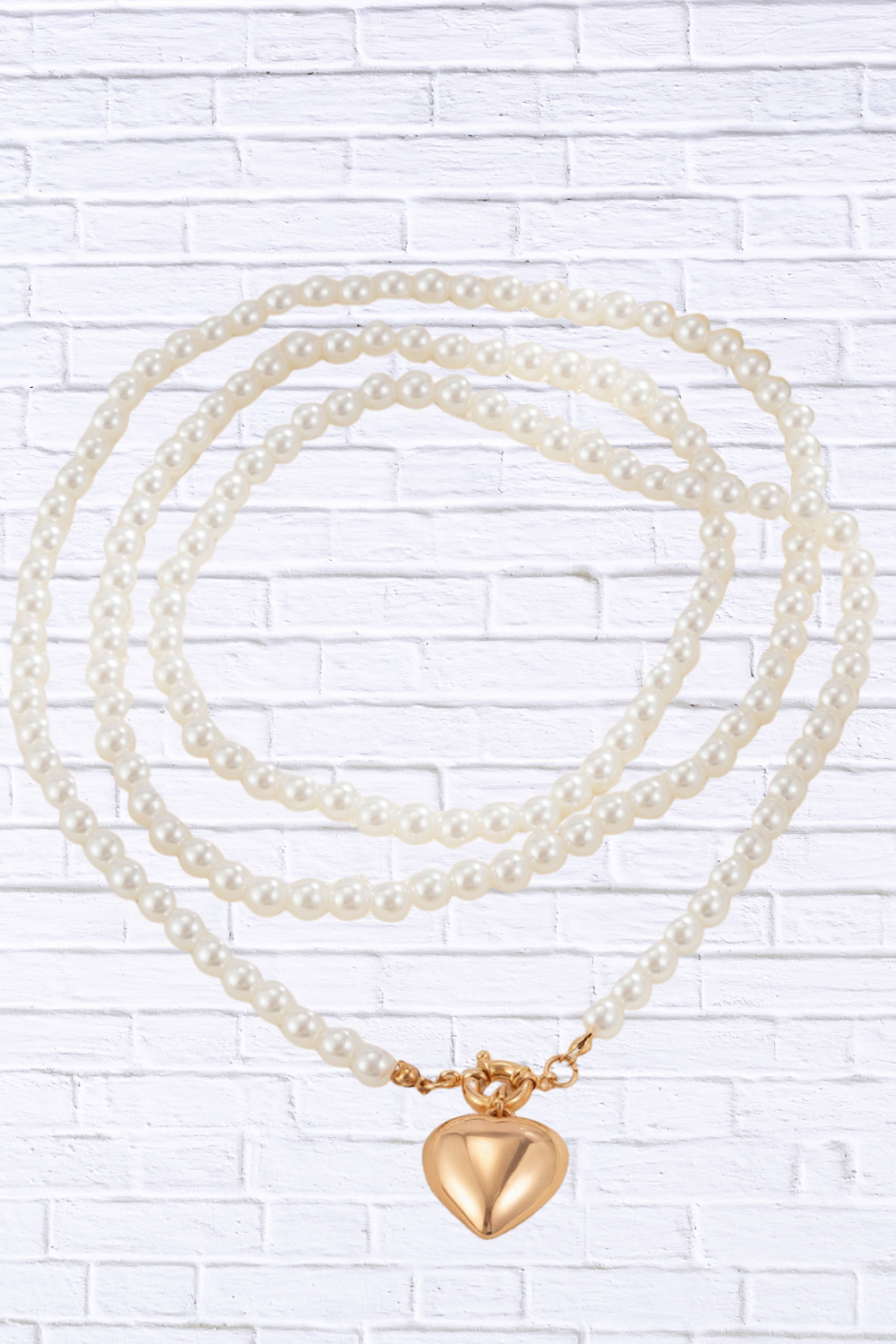 Pearl Chain Heart Necklace