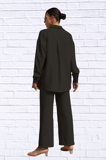 Button Up Shirt & Pants Set | Women’s Matching Outfit