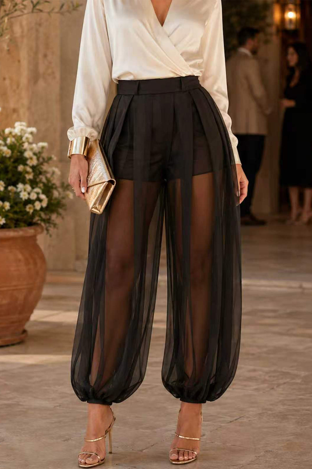 High Waist Perspective Balloon Pants