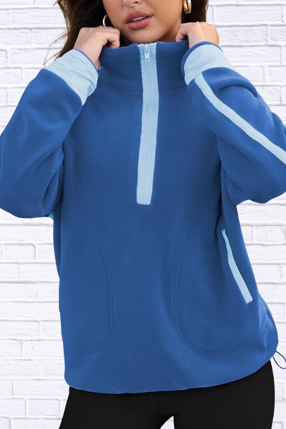 Half Zip Dropped Shoulder Sweatshirt