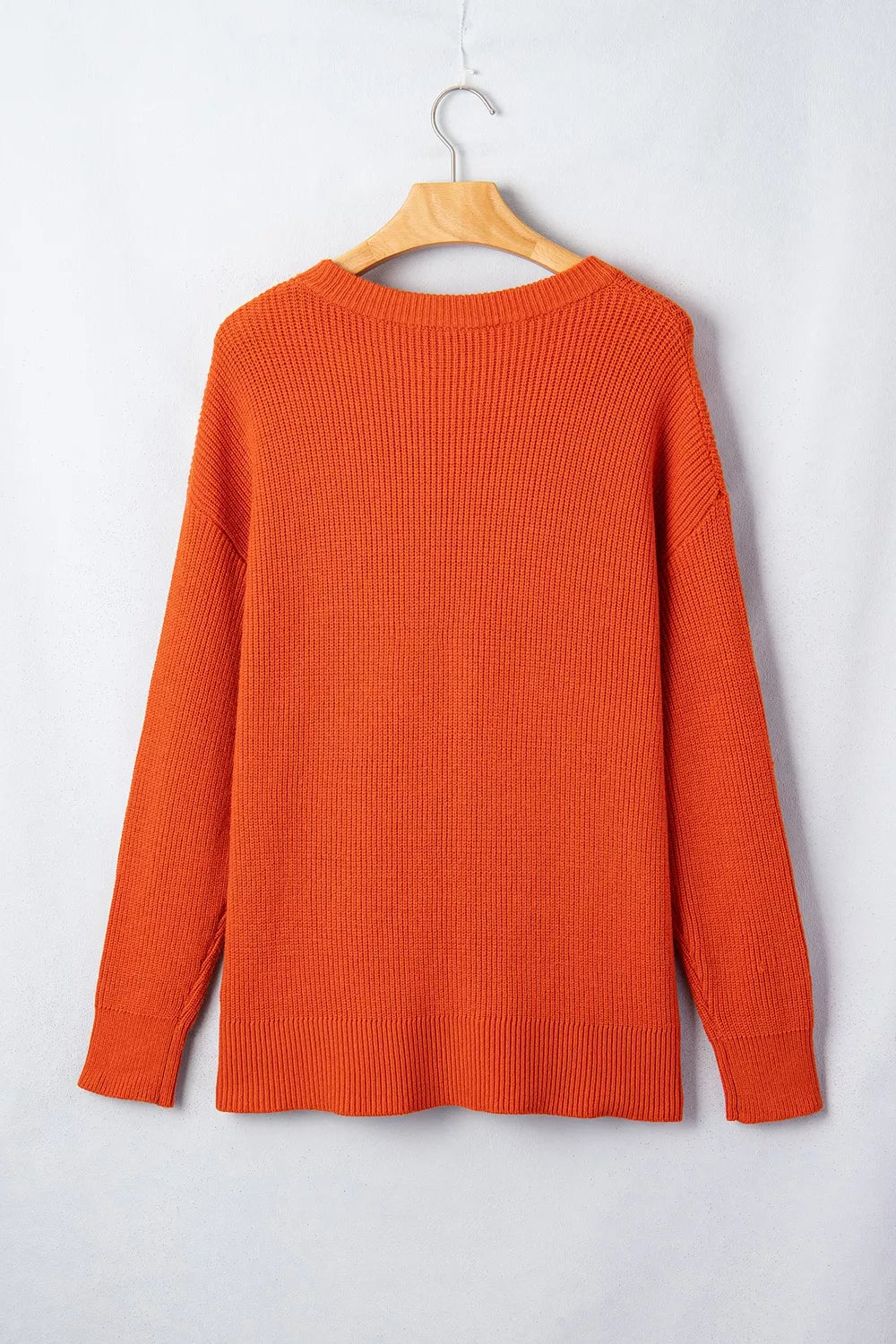 Drop Shoulder Long Sleeve Round Neck Halloween Sweater