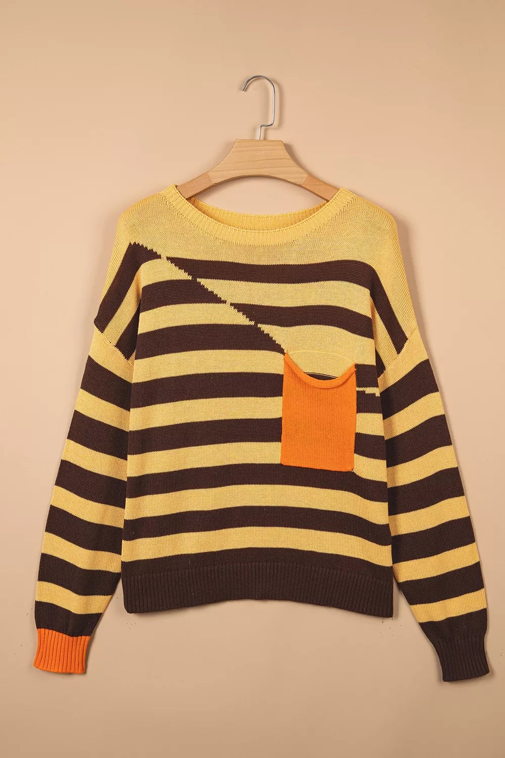 Stripe Striped Drop Shoulder Colorblock Pullover Sweater