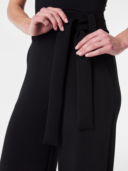 Pantalon large à taille nouée