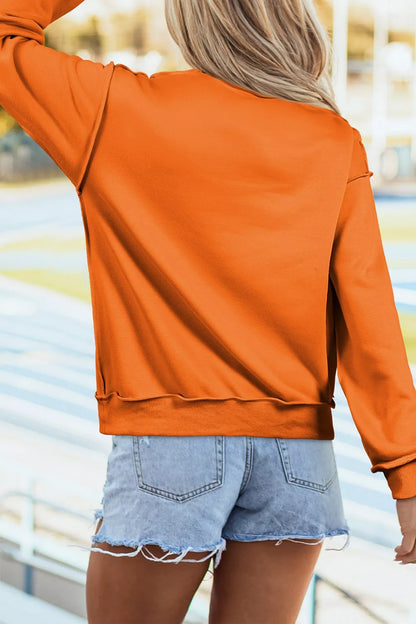 Ghost/ BOO Reversible Print Mock Neck Casual Sweatshirt