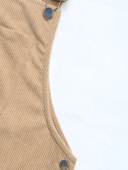 Corduroy Overall Dress with Pocket