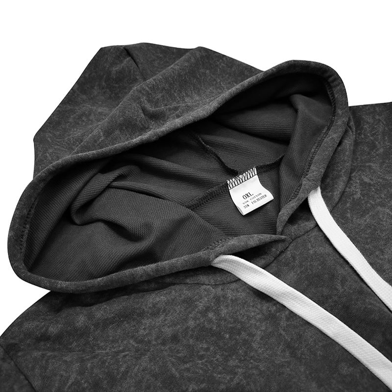 Plus Size Long-sleeved Pullover Hoodie with Pockets and Drawstring