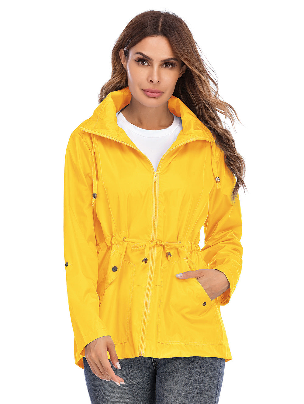Mesh Breathable Rain Coat Hoodie