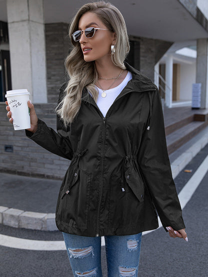 Mesh Breathable Rain Coat Hoodie