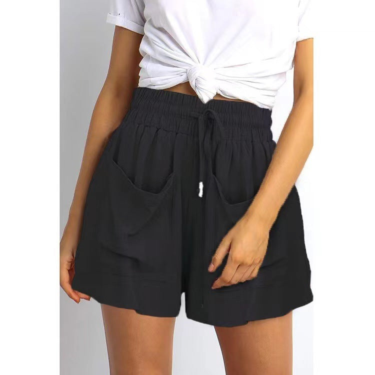 Casual loose lace-up shorts