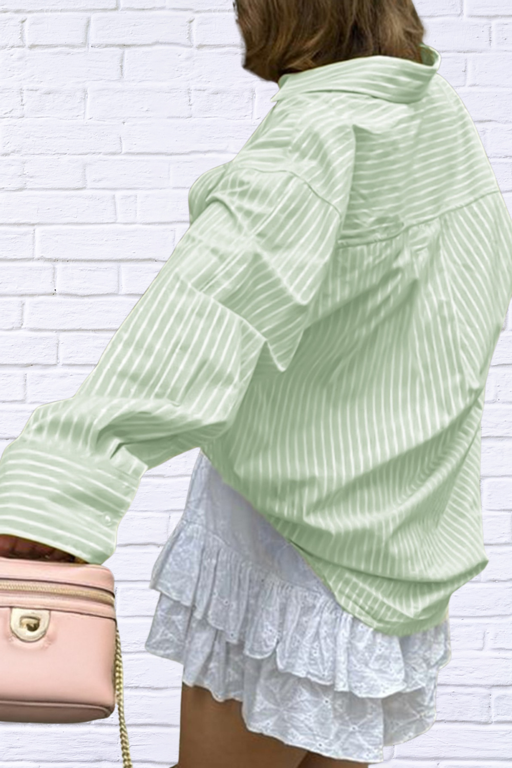 Effortless Cool – Oversized Striped Button-Down Shirt