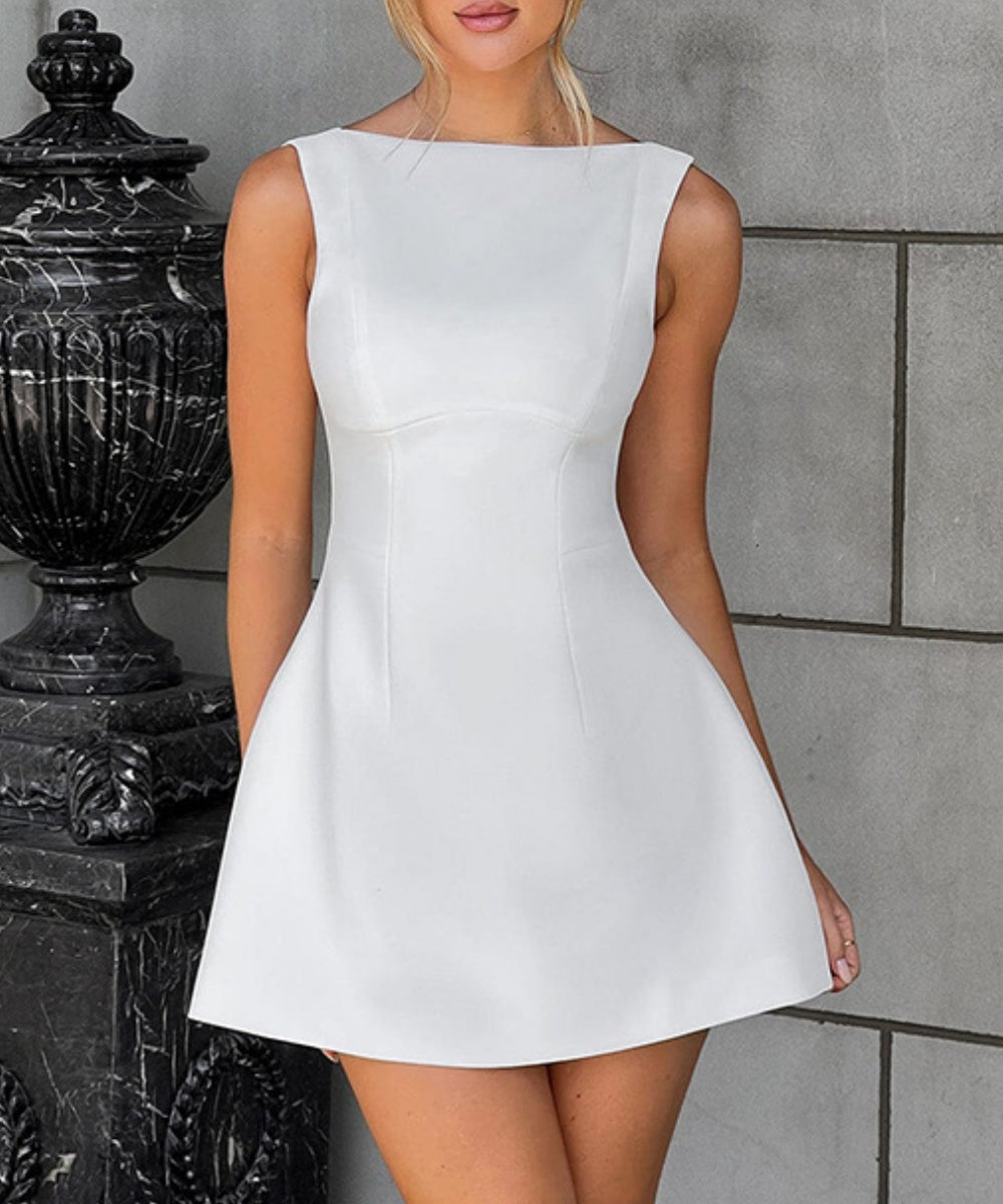 Elegantly Cut Sleeveless Mini Dress