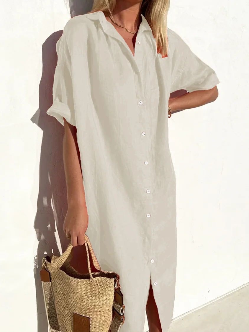 Casual Loose Cotton Long Shirt