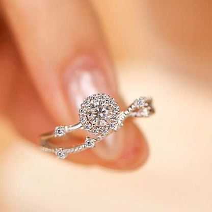 1 Karat 925 Sterling Silber Moissanit Schichtring