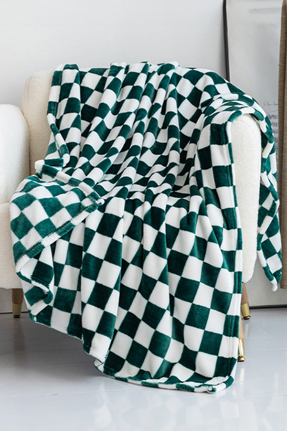 Blue Zone Planet | Black Checkerboard Printed Soft Throw Blanket
