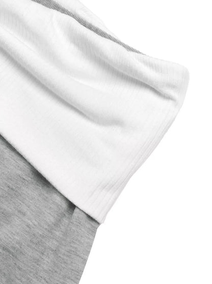 High-Waisted Wide-Leg Contrast Pants