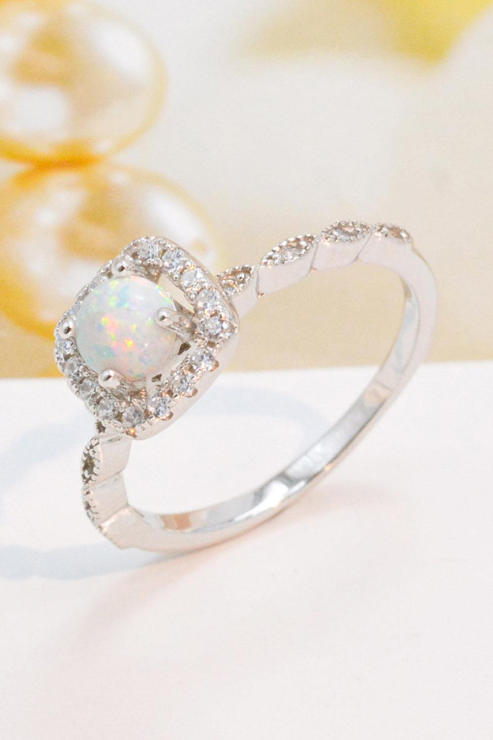 Blue Zone Planet | 925 Sterling Silver Inlaid Opal Ring