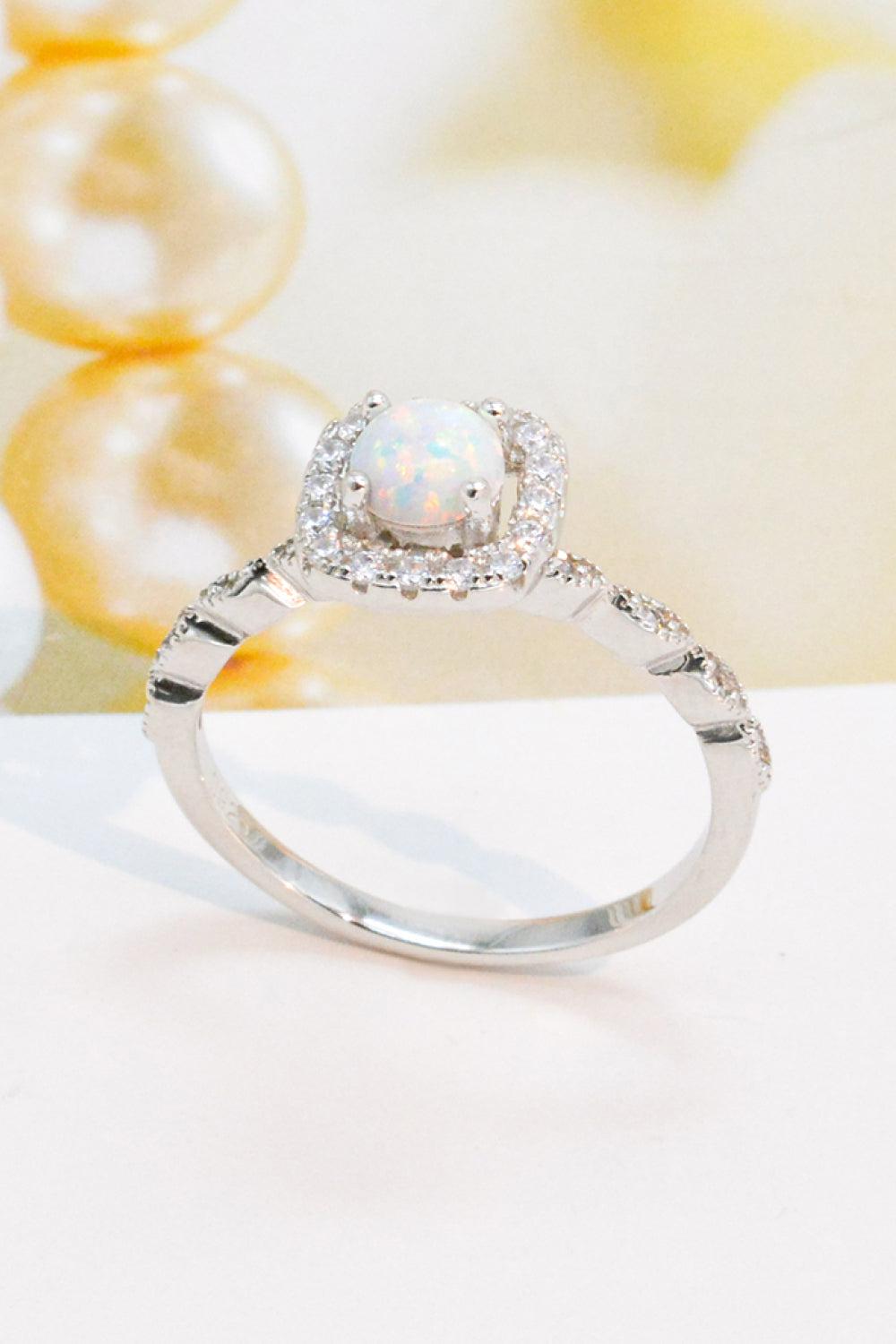 Blue Zone Planet | 925 Sterling Silver Inlaid Opal Ring