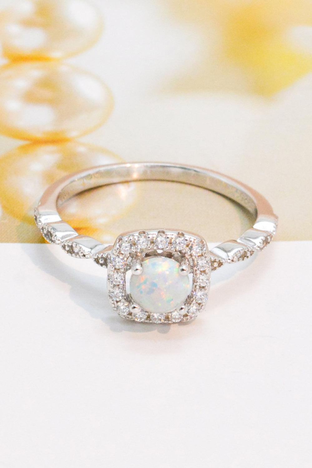 Blue Zone Planet | 925 Sterling Silver Inlaid Opal Ring