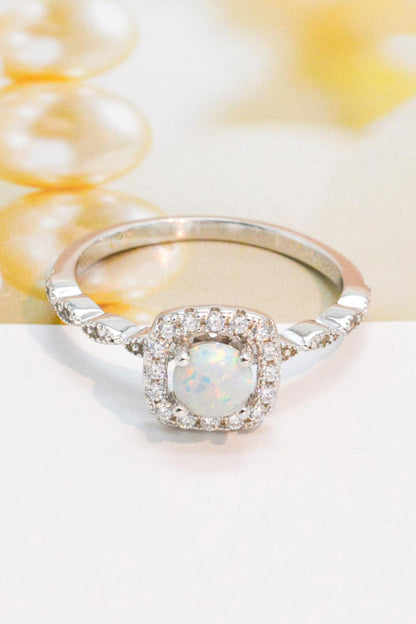 Blue Zone Planet | 925 Sterling Silver Inlaid Opal Ring
