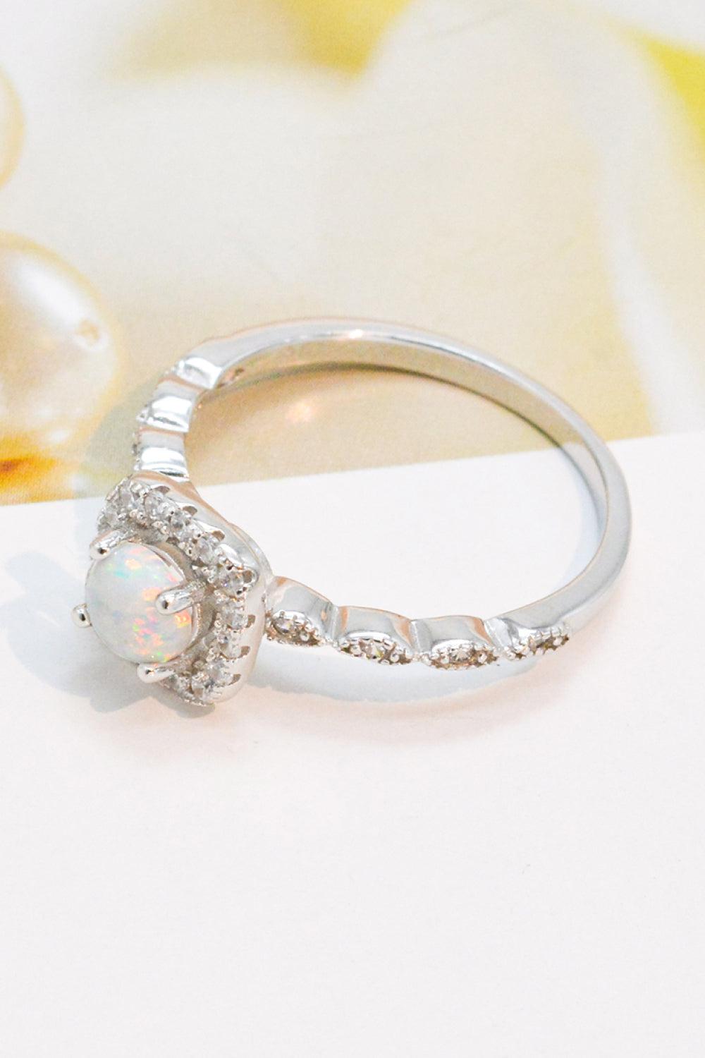 Blue Zone Planet | 925 Sterling Silver Inlaid Opal Ring