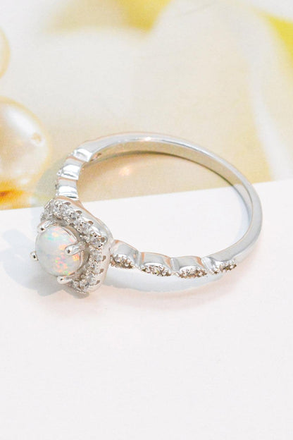 Blue Zone Planet | 925 Sterling Silver Inlaid Opal Ring