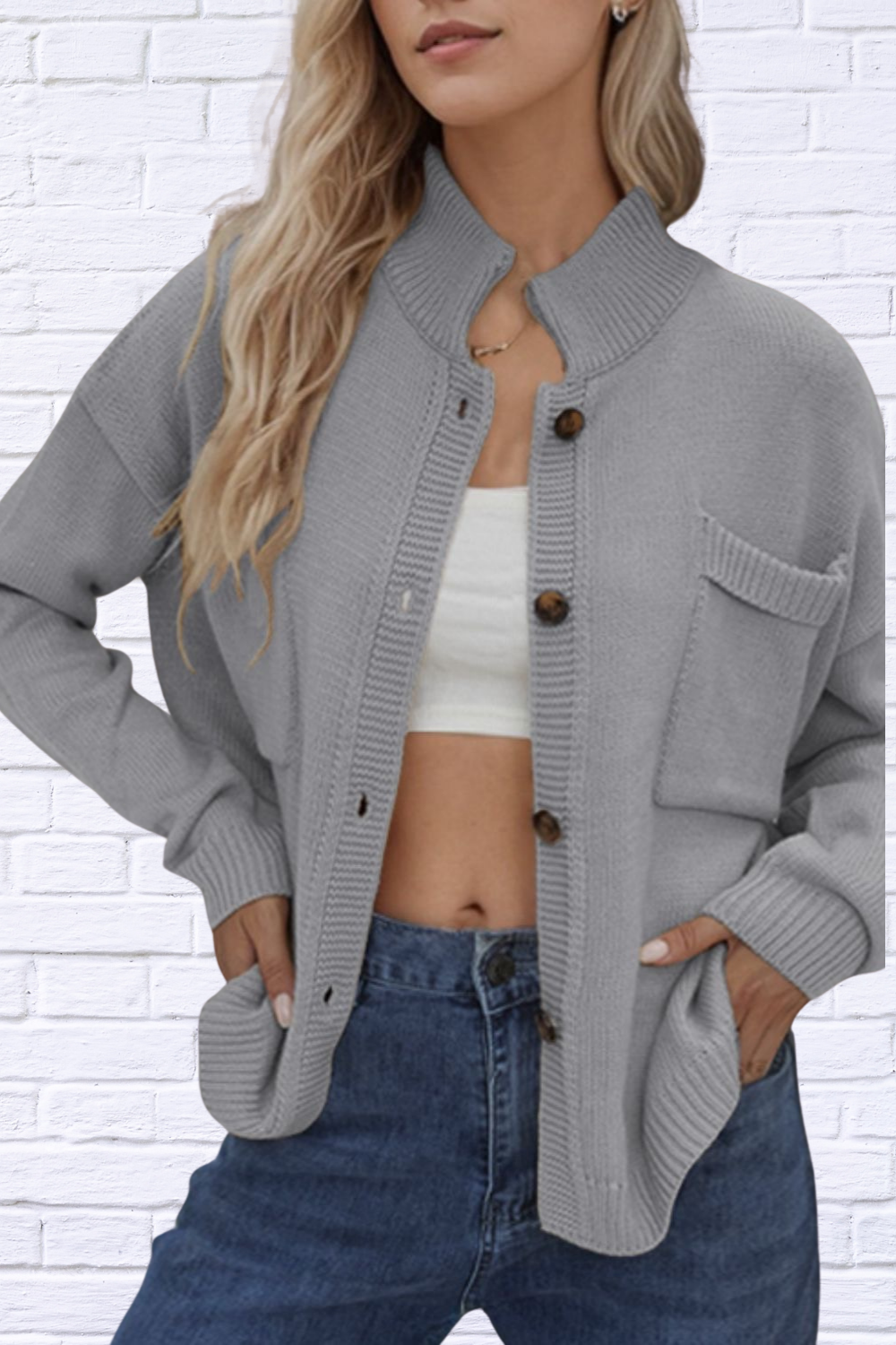 Button Up Long Sleeve Cardigan