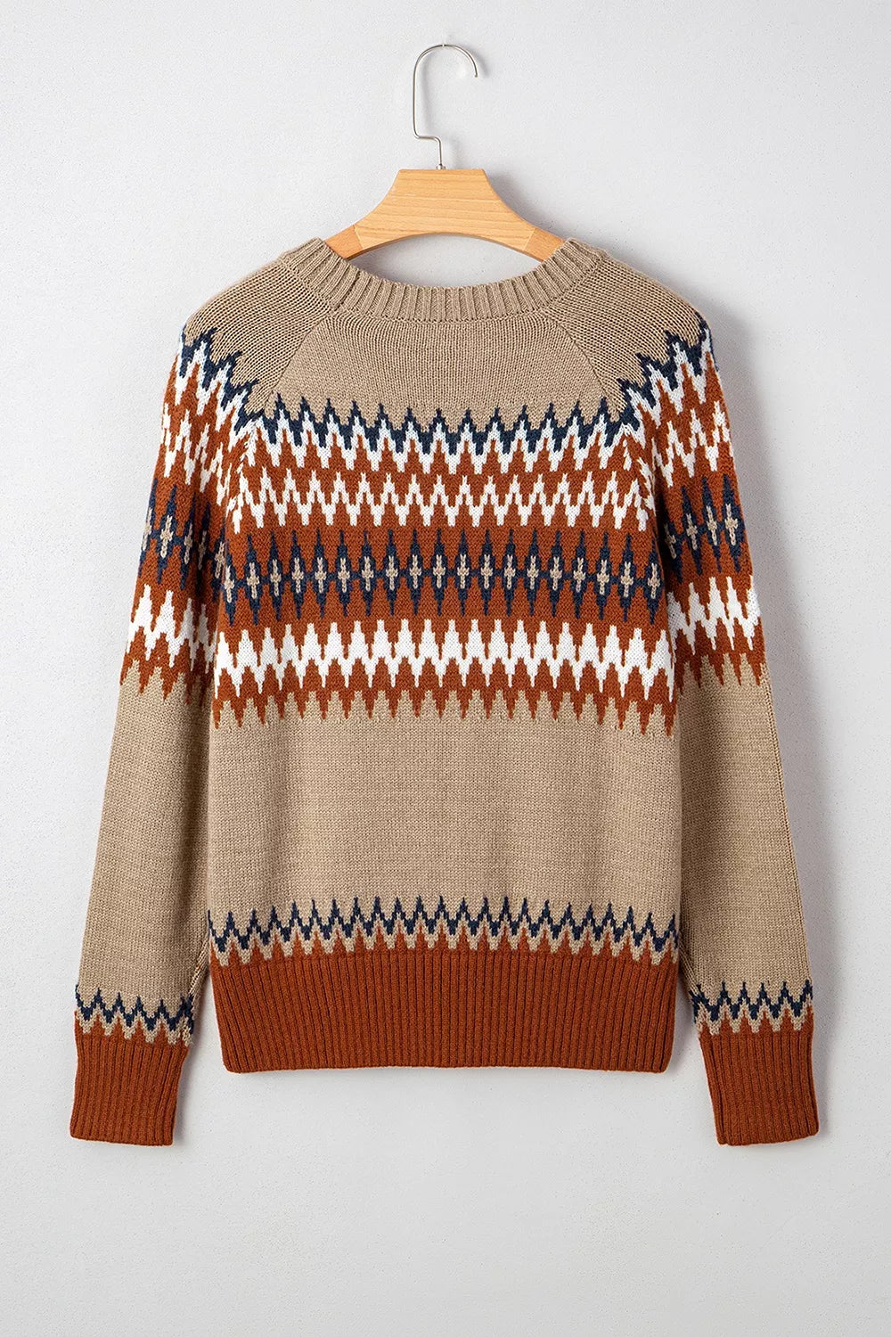 Geometric Pattern Long Sleeve Sweater