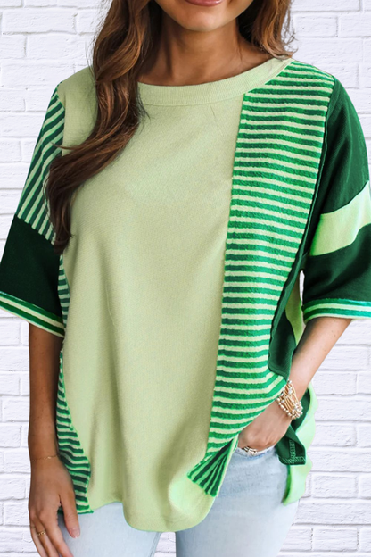 Striped Textured Half Sleeve T-Shirt