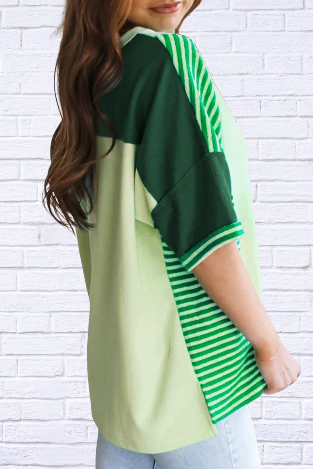 Striped Textured Half Sleeve T-Shirt