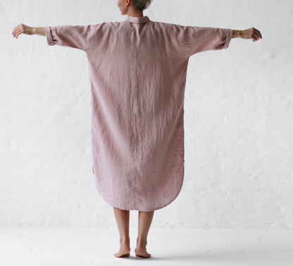 Shirt Dress In Dusty Pink