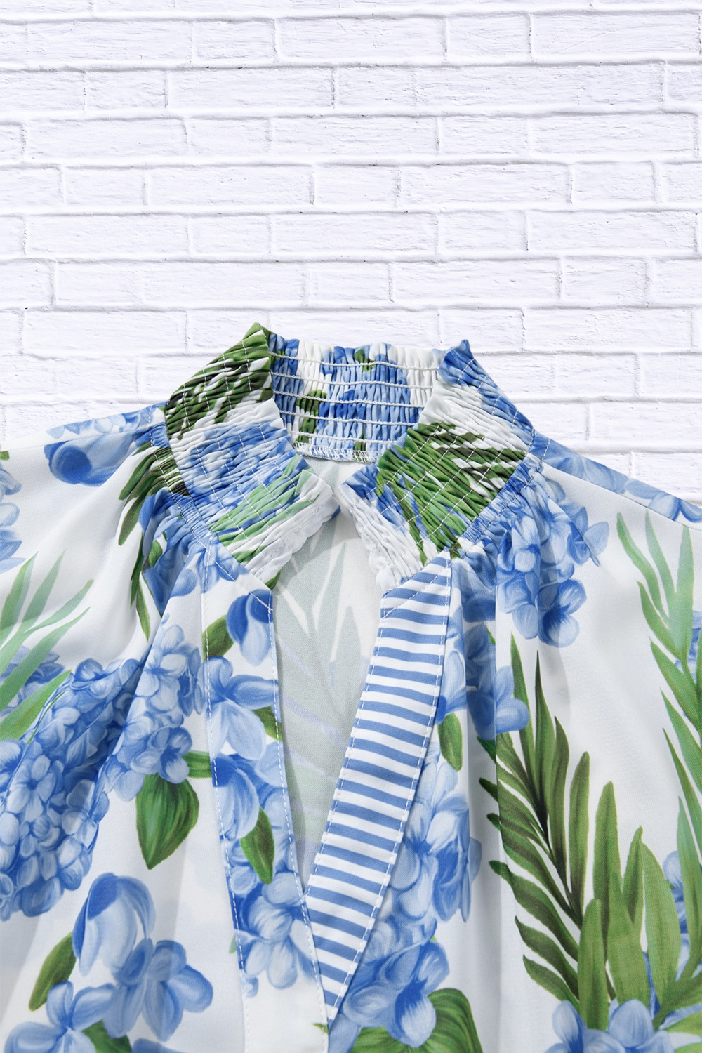 Palm Floral Patchwork Blouse