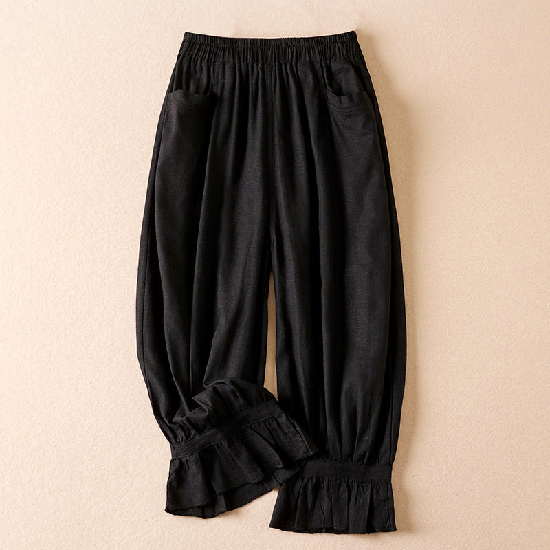 Summer thin lantern cropped pants