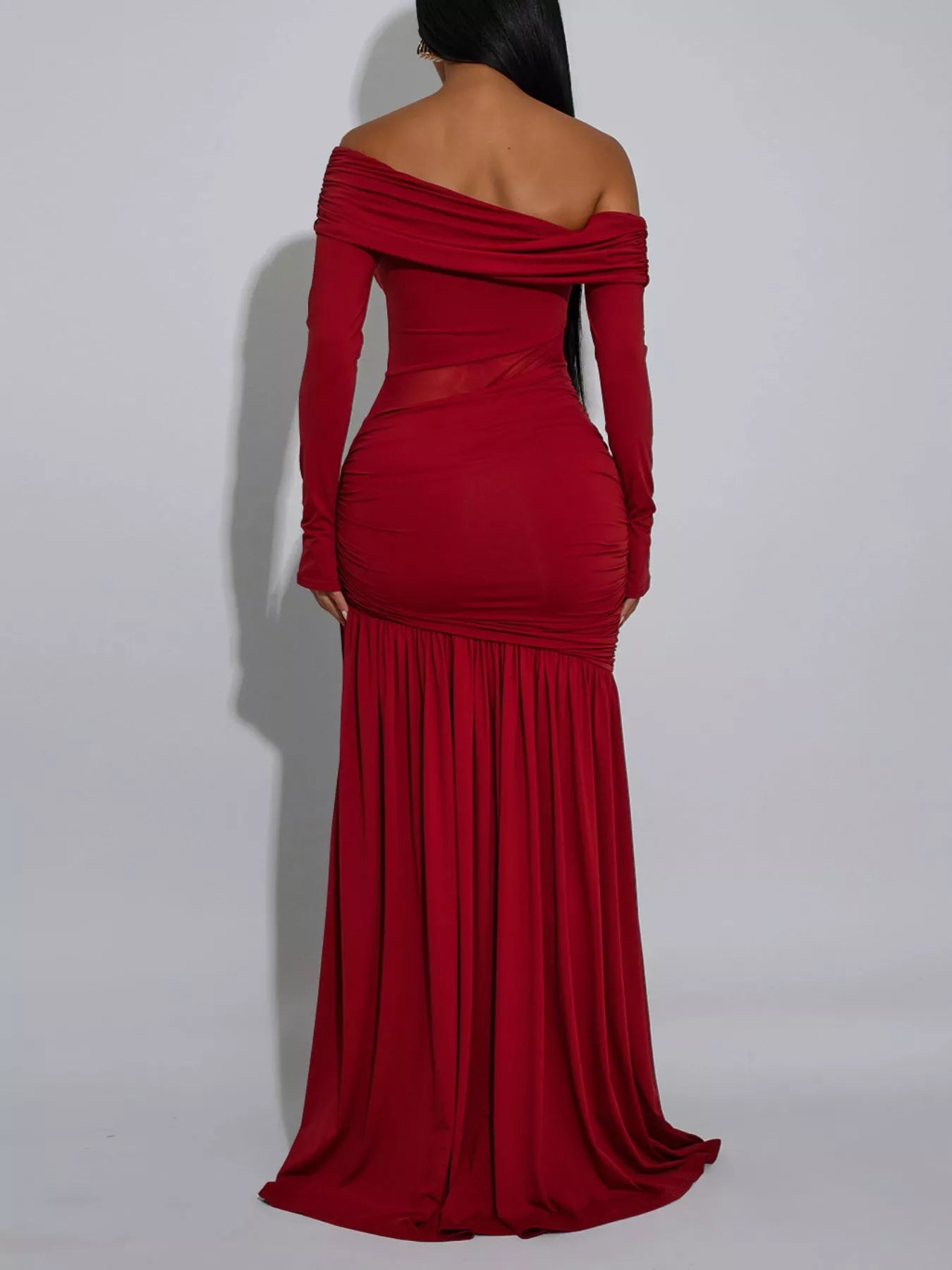 Off Shoulder Slit Maxi Dress