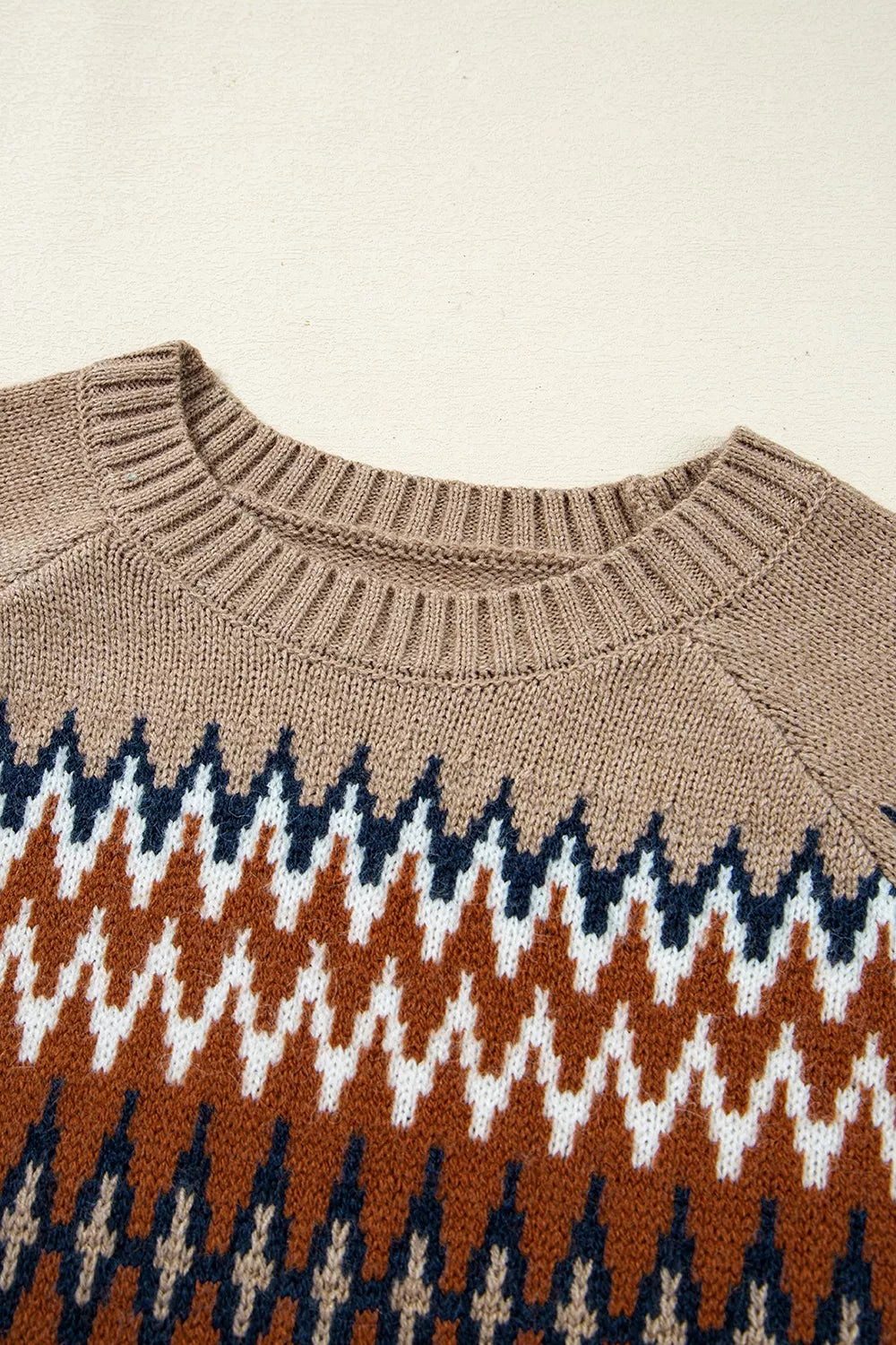 Geometric Pattern Long Sleeve Sweater