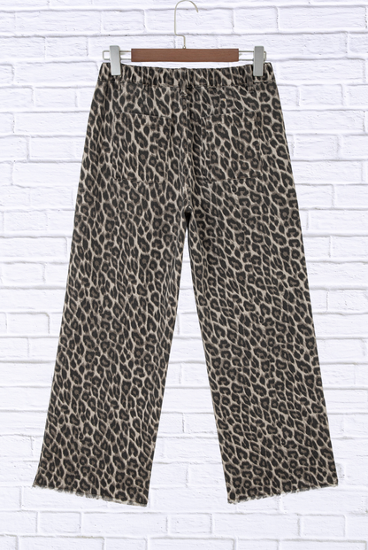 Leopard Straight Loose Leg Jeans