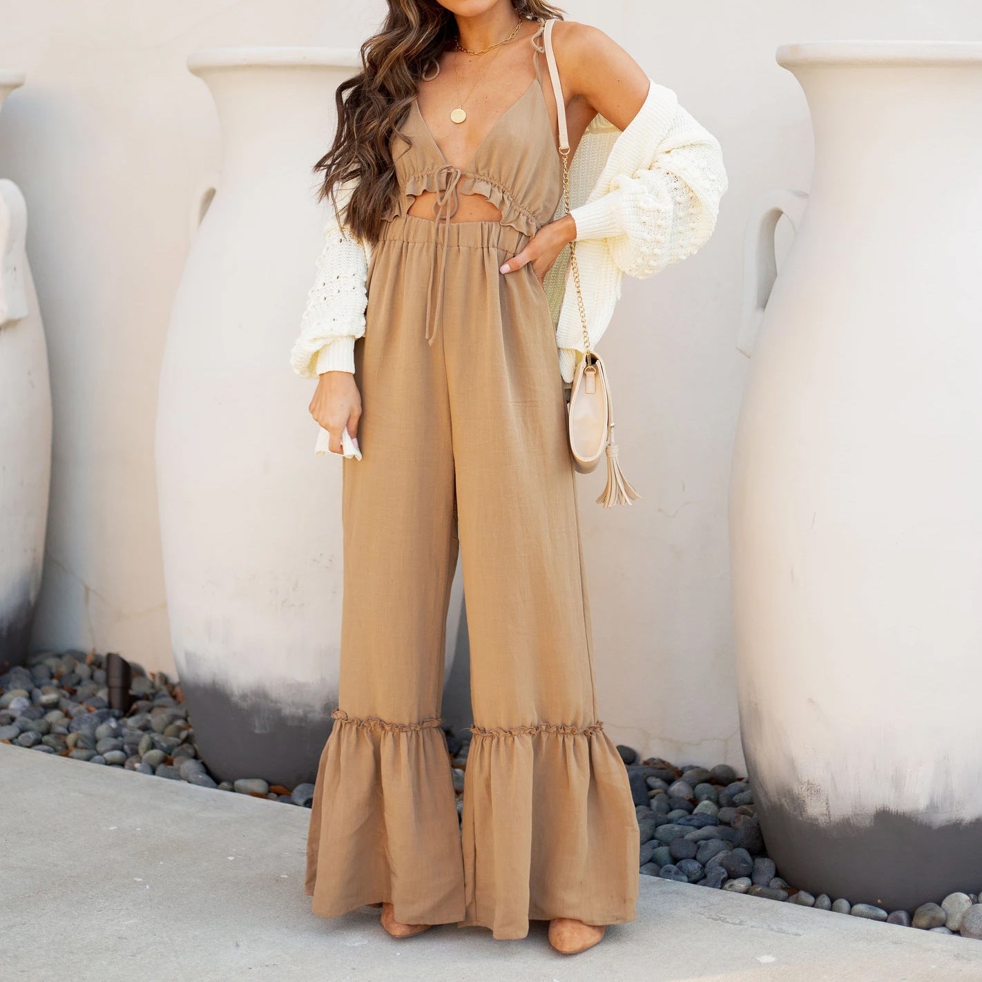 Solid Color Sexy Jumpsuit
