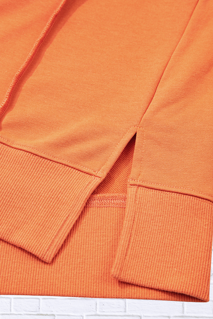 Floral Patchwork Hoodie with Drawstring