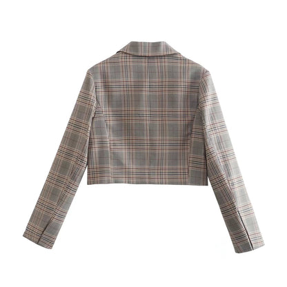 Plaid Short Blazer