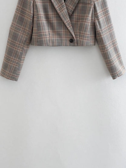 Plaid Short Blazer