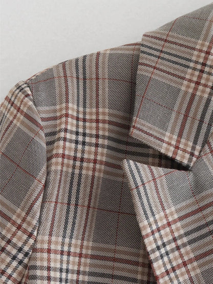 Plaid Short Blazer